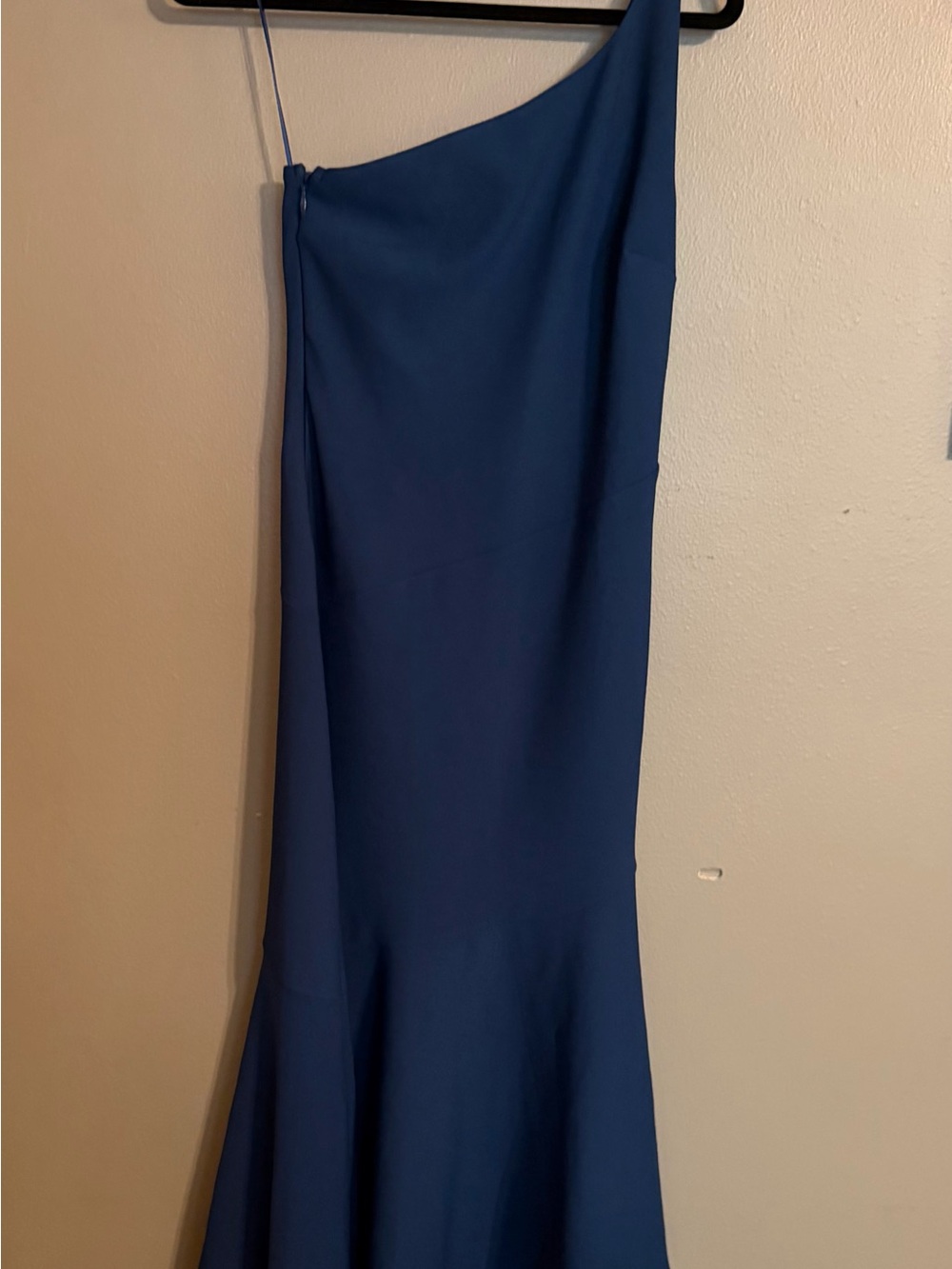 Abercrombie & Fitch One-Shoulder Navy Maxi Skirt